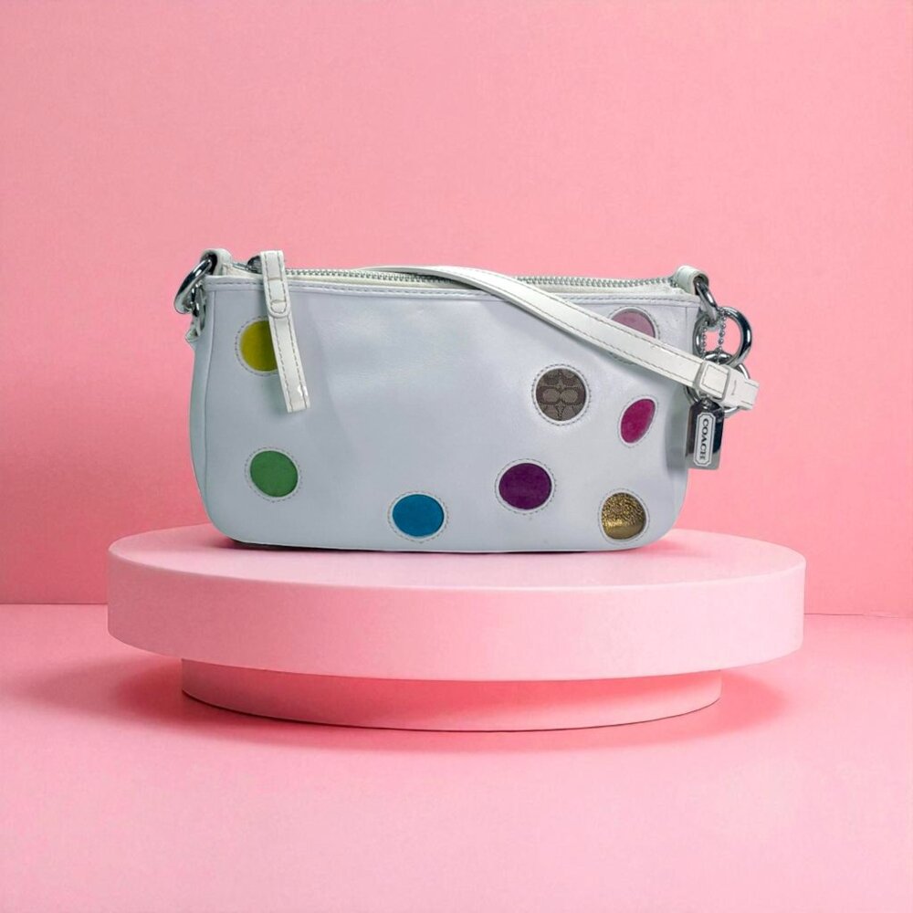 COACH Vintage White Mini Dots Bag 3677 - Picture 3 of 9